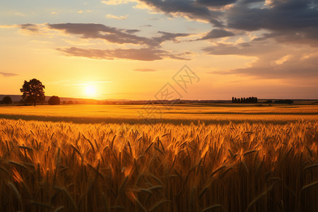 农田里成熟的小麦图片