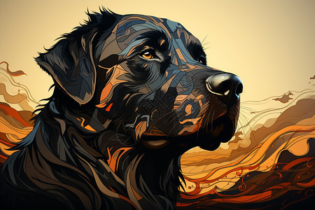 宠物狗的插画背景图片