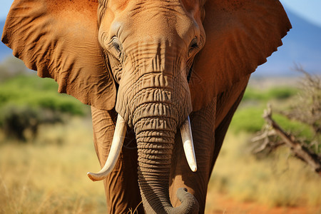 草原中野生的大象图片