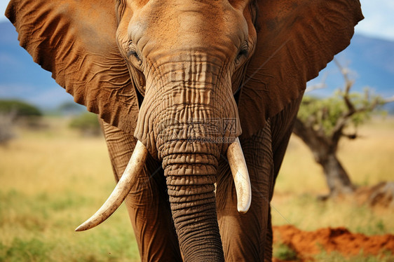 草原中的大象图片
