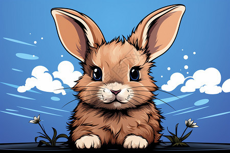 绘画的可爱小兔子图片