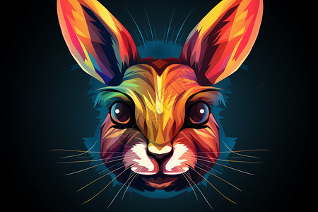 绘画的兔子插图背景图片