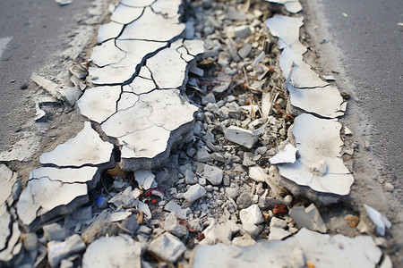 分裂的水泥地面背景图片