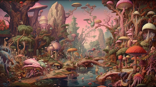 奇幻蘑菇世界图片