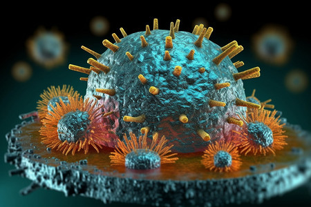 散发的病毒微生物图片