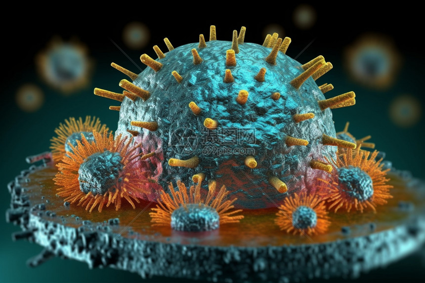 散发的病毒微生物图片