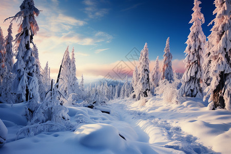 雪地冬季森林图片