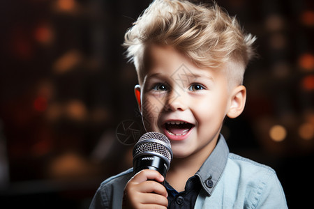 唱歌的男孩图片