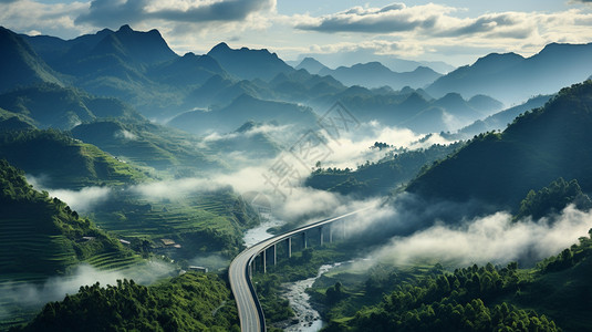 蜿蜒的公路图片