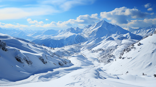 大雪盖满高山图片