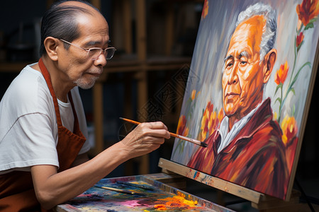 正在创作的画家高清图片下载-正版图片600454405-摄图网