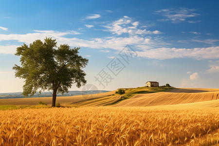 秋天农村的小麦地图片