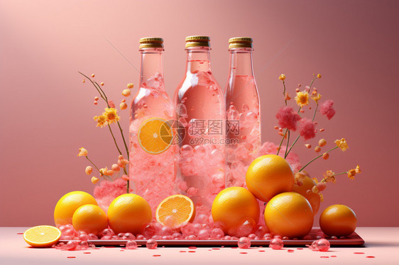 粉色梦幻的水瓶图片