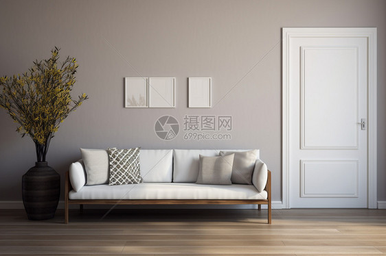 极简的纯色沙发图片