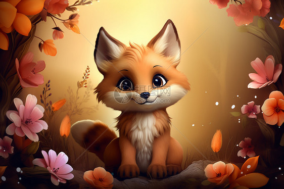 可爱的狐狸背景图片