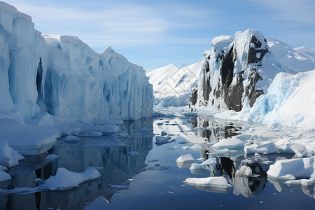 冰川形成自然形成的冰山背景