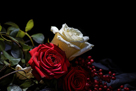 玫瑰馒头花朵中的浪漫背景