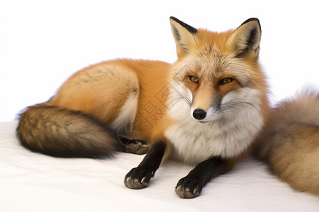 地面上躺着一只狐狸图片