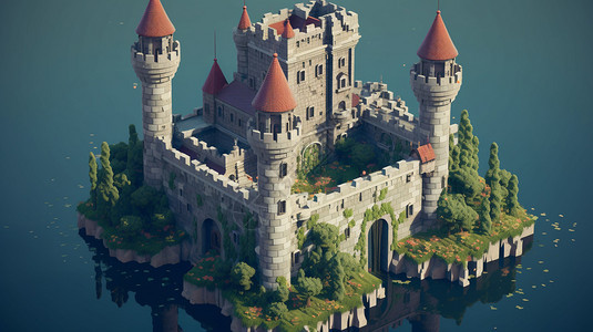 像素化城堡建筑图片