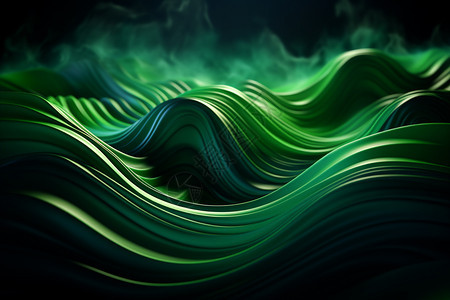 充满活力的绿色波浪图片