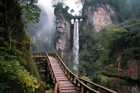 徒步旅行栈道图片