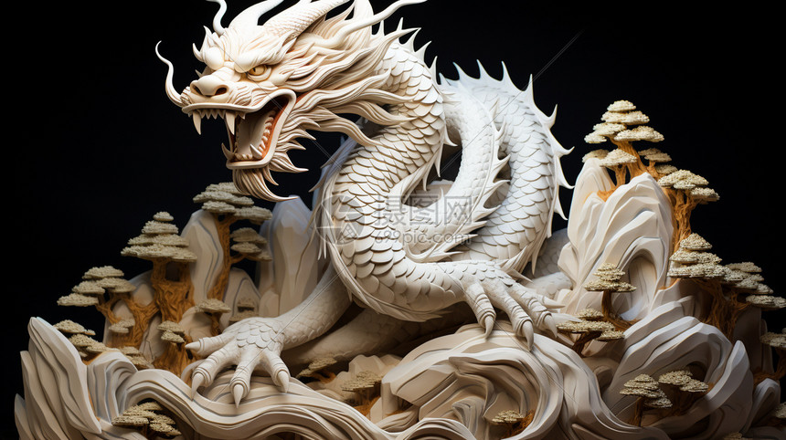 传统的龙雕刻高清图片下载-正版图片600458119-摄图网