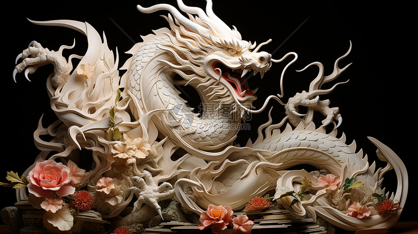 龙的雕刻艺术高清图片下载-正版图片600458120-摄图网
