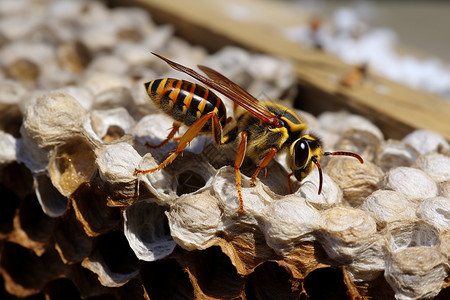 黄蜂的蜂窝背景图片