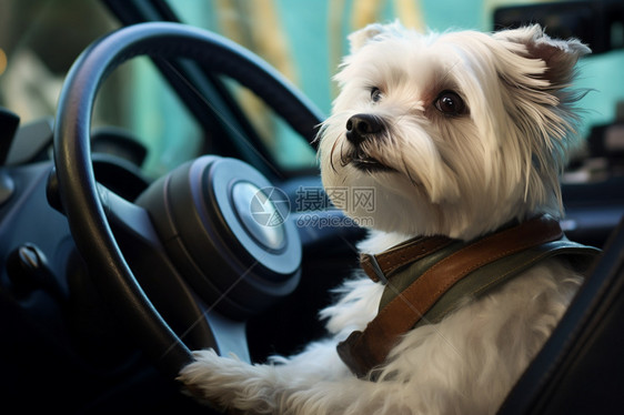 汽车里的宠物狗图片