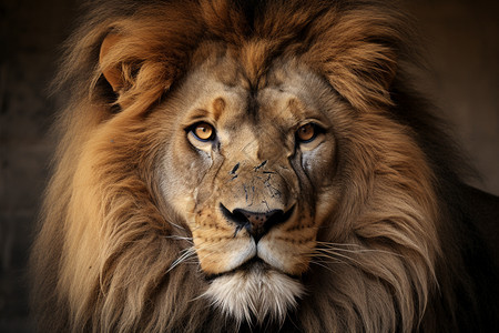 威猛的野生雄狮背景图片