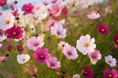 颜色鲜艳的野花丛图片