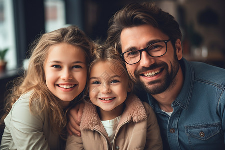 幸福快乐的一家人背景图片