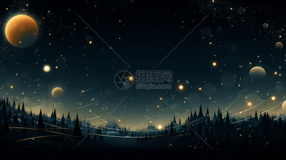 简约创意的星空景观图片