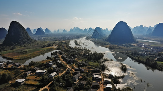 夏季阳朔的美丽景观图片