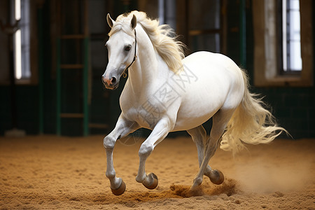 白色鬓毛的马匹图片