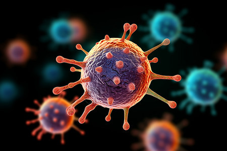 生物医学研究的病毒细胞图片