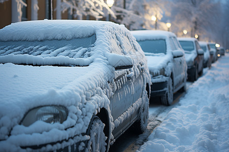 暴风雪过后的城市街道图片