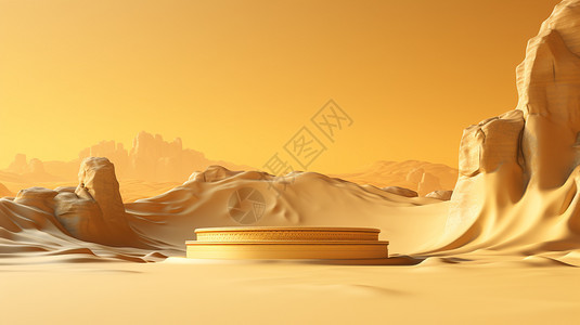 黄色沙漠背景产品展台图片