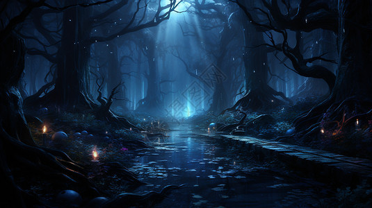神秘梦幻的森林景观图片
