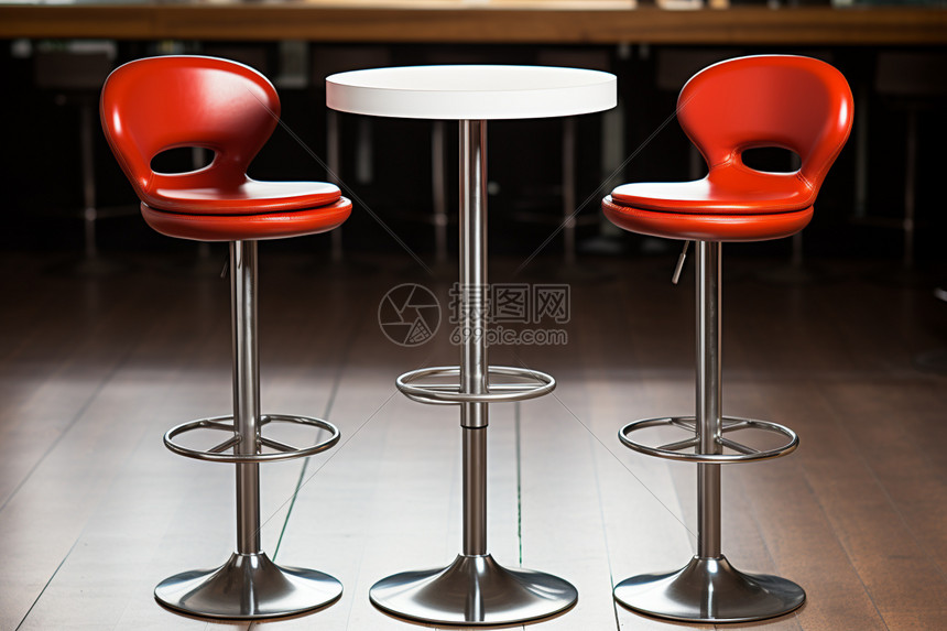 现代简约风格的高脚凳桌椅图片