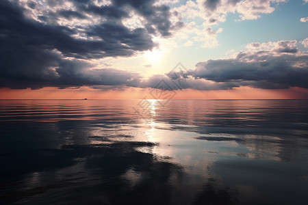 日落的海岸线背景图片