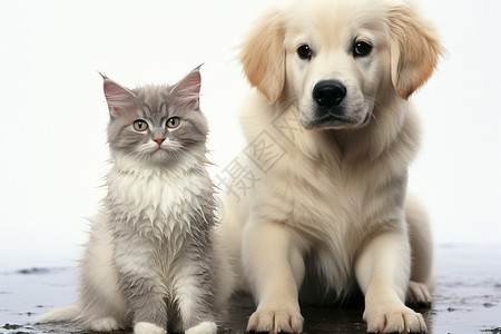 忧郁的猫和狗图片