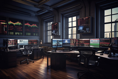 证券交易办公室图片