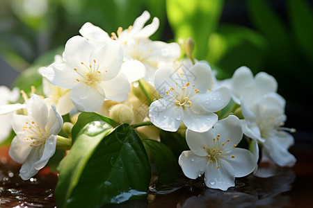 花香四溢的茉莉花背景图片