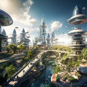 未来科技智慧城市背景图片