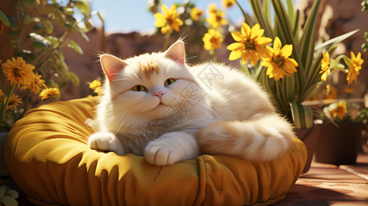 躺在窗户前晒太阳的小猫图片