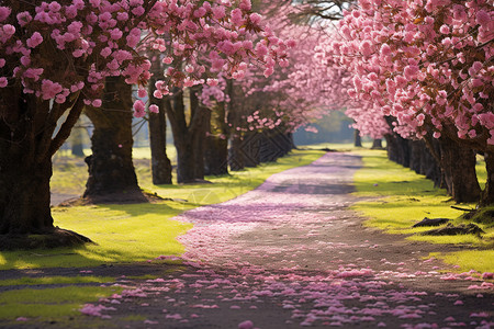 盛开的粉红色樱花图片