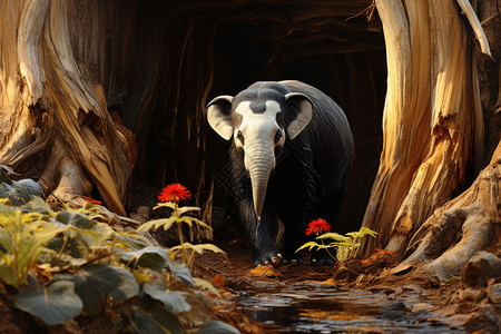 森林里的大象图片