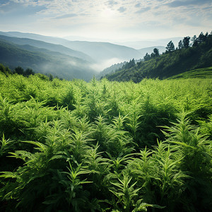 种植的绿色艾草图片