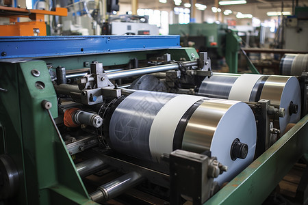 印刷工厂的大型印刷器械图片